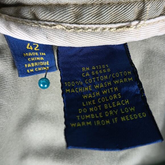 Polo Ralph Lauren Cargo Shorts Mens 42 Khaki Classic Polo Chino Utility Pockets - Picture 8 of 10